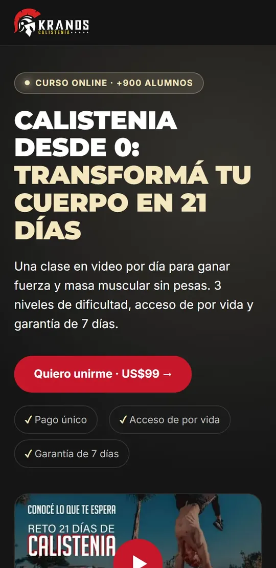 Landing de venta